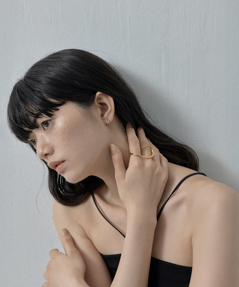 【ORLEAN】ミニピアス2個セット フープピアス ストーンピアス