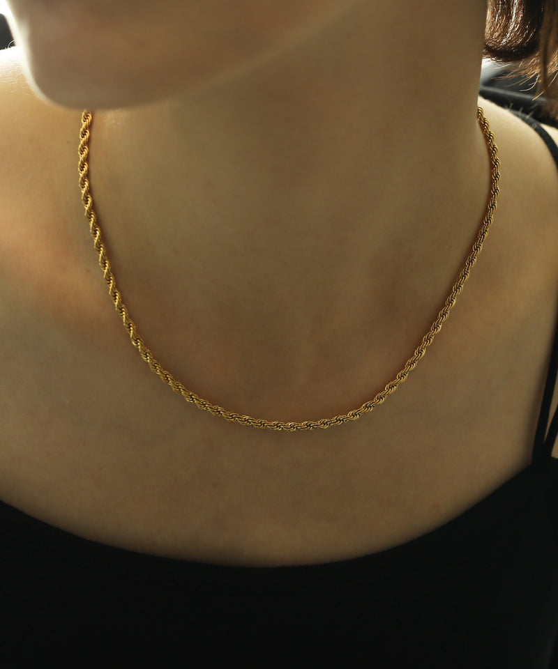 【ORLEAN】 シンプルロープチェーンネックレス サージカルステンレス ユニセックス