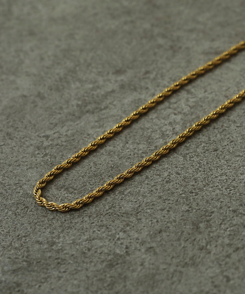 【ORLEAN】 シンプルロープチェーンネックレス サージカルステンレス ユニセックス