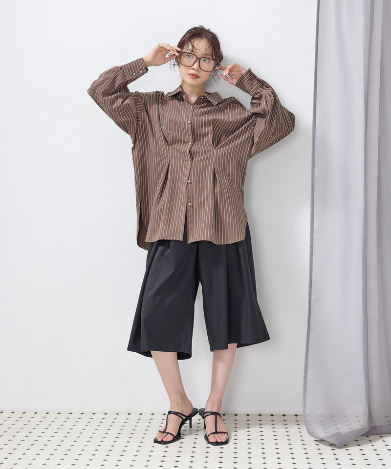 【大人のハーフパンツデビューに】ツイルタックバミューダパンツ