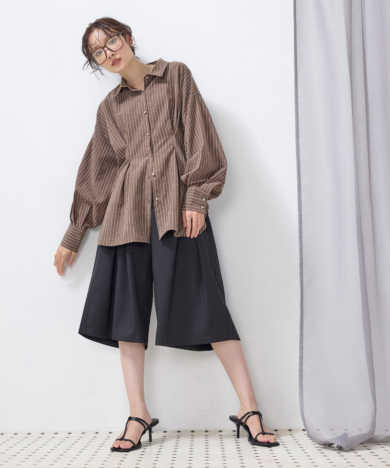 【大人のハーフパンツデビューに】ツイルタックバミューダパンツ