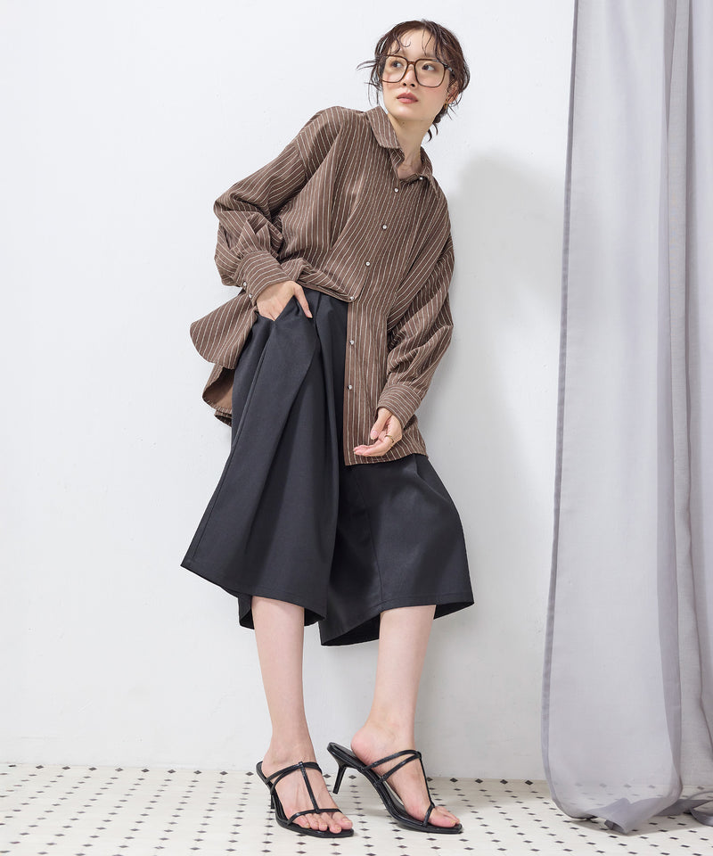 【大人のハーフパンツデビューに】ツイルタックバミューダパンツ