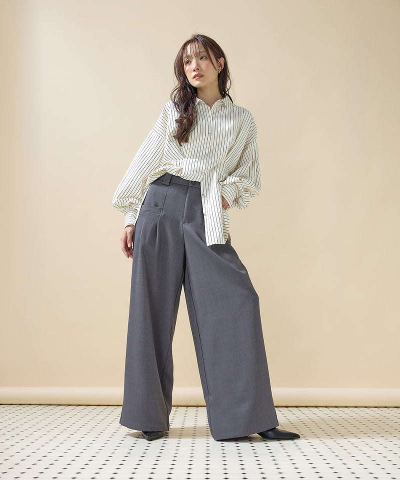 【きれいめに決まる】ツイルタックパンツ