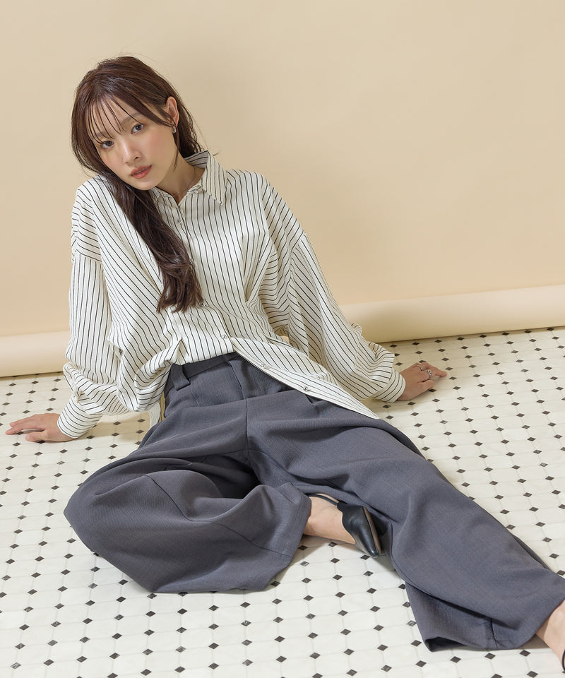【きれいめに決まる】ツイルタックパンツ