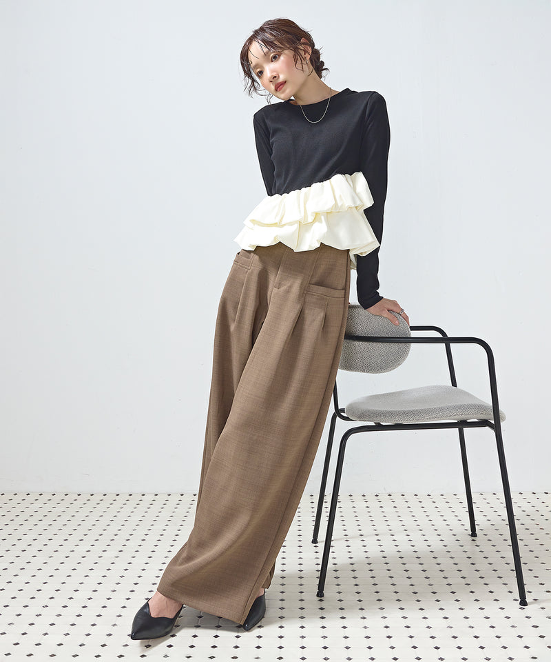 【きれいめに決まる】ツイルタックパンツ