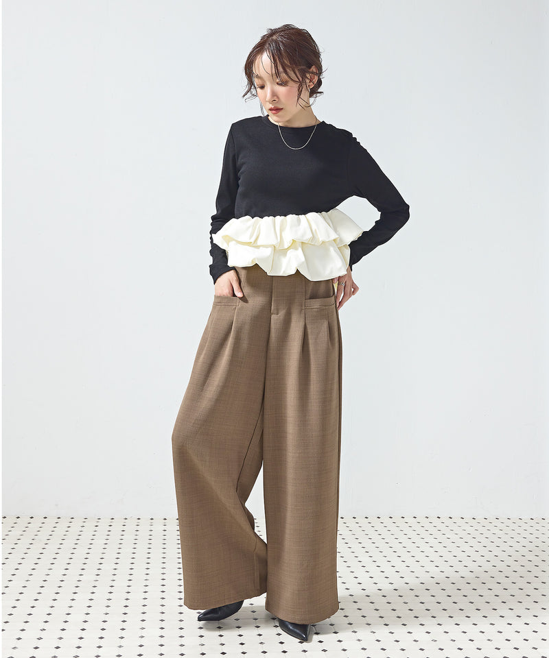 【きれいめに決まる】ツイルタックパンツ