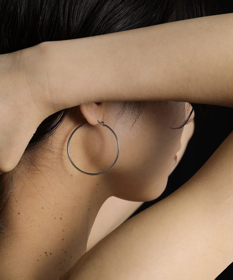 金属アレルギー対応 シンプルフープピアス 4cm サージカルステンレス