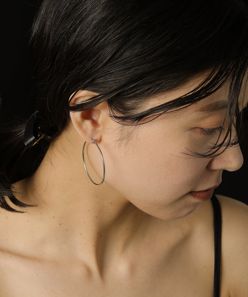 金属アレルギー対応 シンプルフープピアス 4cm サージカルステンレス