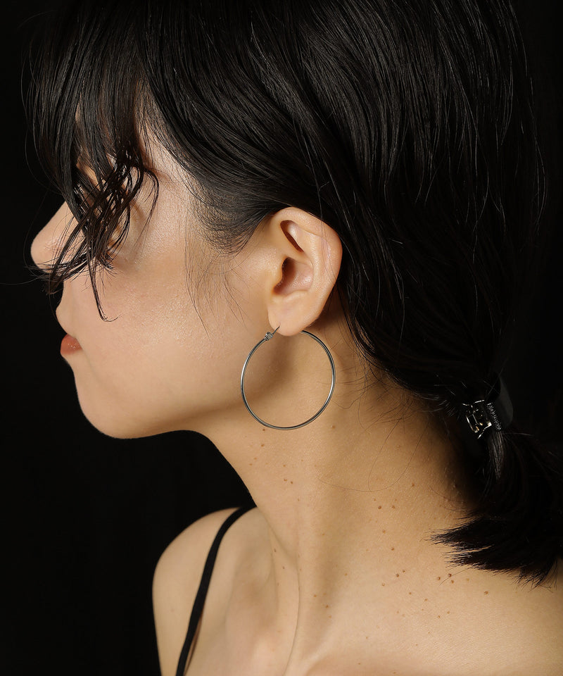 金属アレルギー対応 シンプルフープピアス 4cm サージカルステンレス