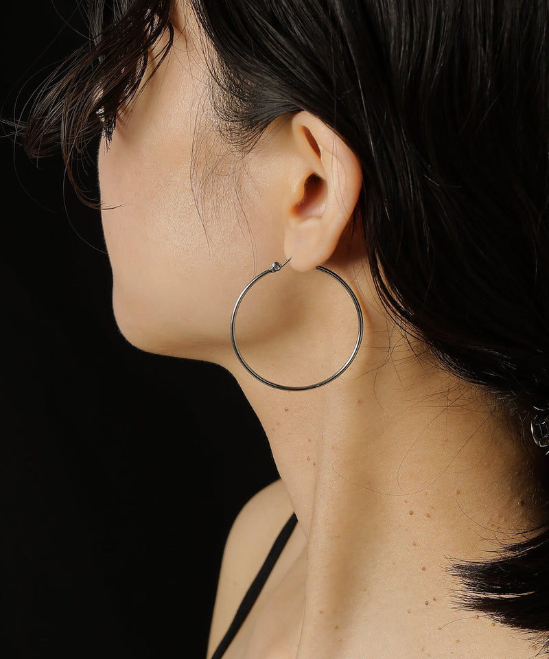 金属アレルギー対応 シンプルフープピアス 4cm サージカルステンレス