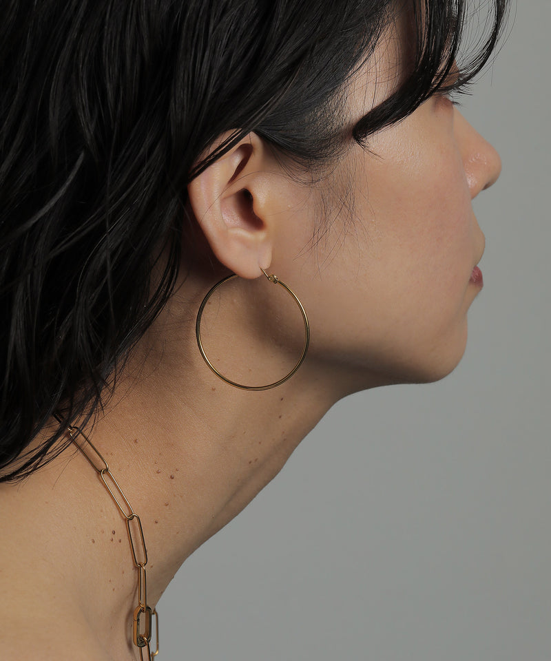 金属アレルギー対応 シンプルフープピアス 4cm サージカルステンレス