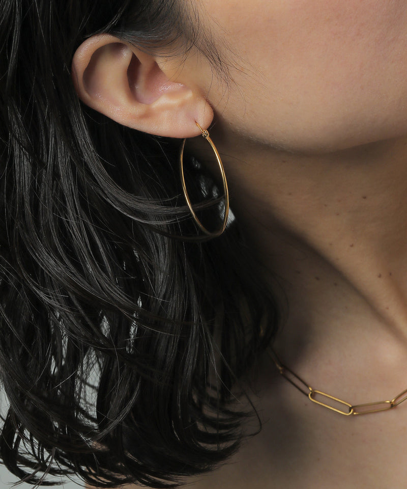 金属アレルギー対応 シンプルフープピアス 4cm サージカルステンレス