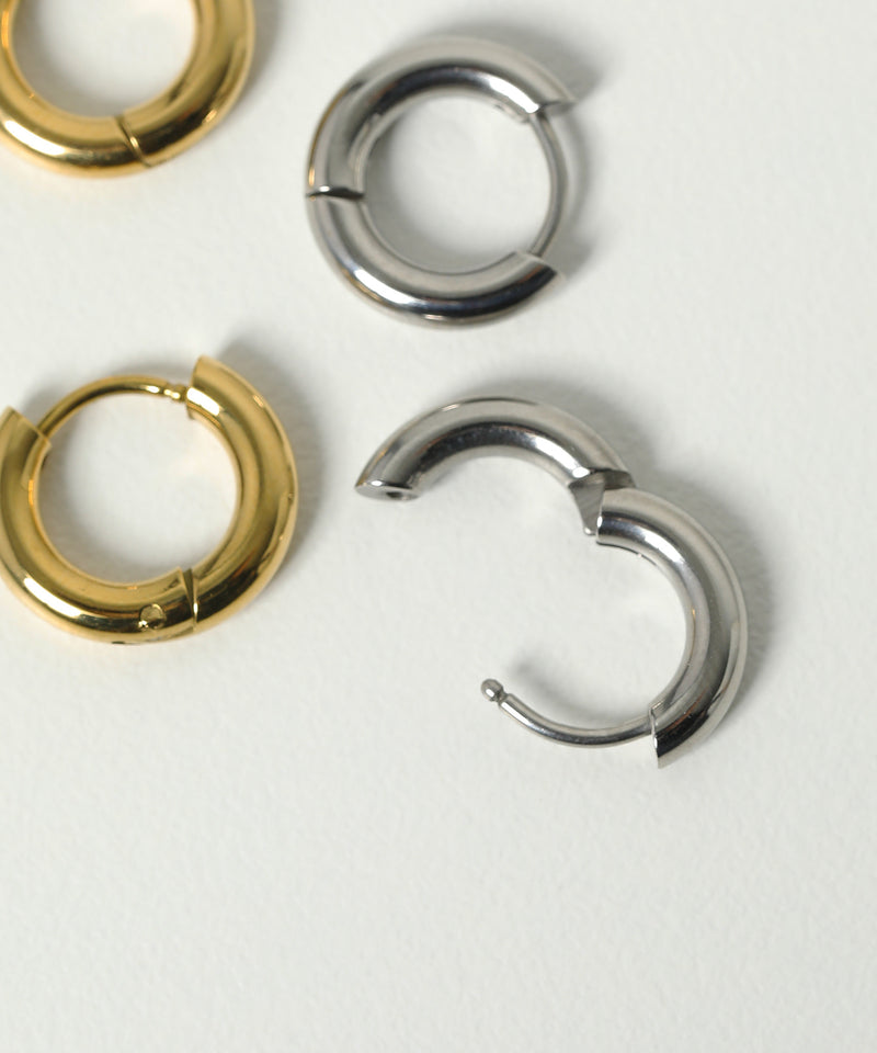 金属アレルギー対応 シンプルフープピアス 太さ3.0mm サージカルステンレス