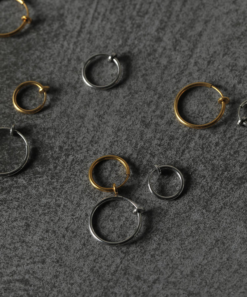 金属アレルギー対応 シンプルフープイヤリング 1.9cm 1.5cm 1.3cm ステンレス