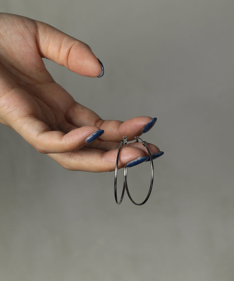 金属アレルギー対応 シンプルフープピアス 4cm サージカルステンレス