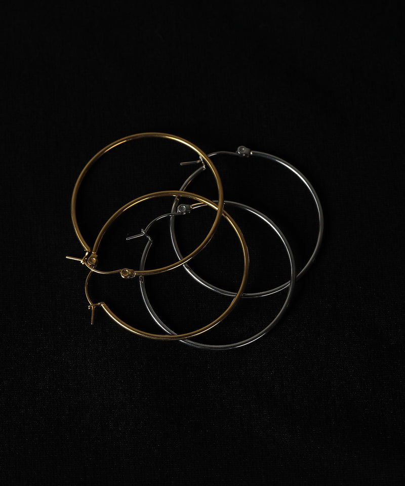 金属アレルギー対応 シンプルフープピアス 4cm サージカルステンレス