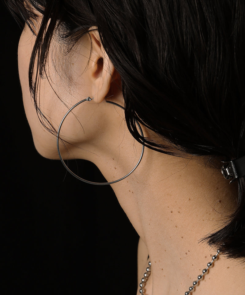 【ORLEAN】 シンプルフープピアス 6cm サージカルステンレス