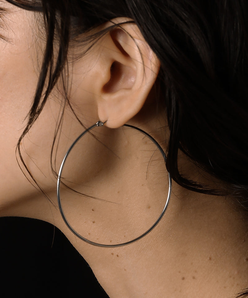 【ORLEAN】 シンプルフープピアス 6cm サージカルステンレス