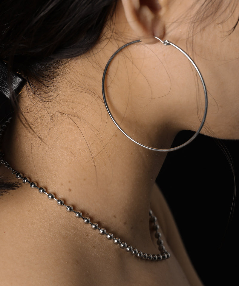 【ORLEAN】 シンプルフープピアス 6cm サージカルステンレス