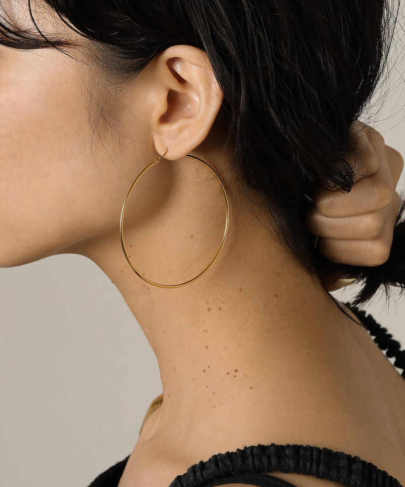 【ORLEAN】 シンプルフープピアス 6cm サージカルステンレス