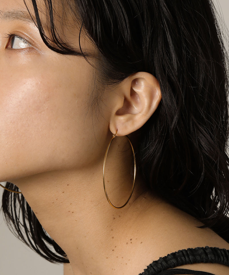 【ORLEAN】 シンプルフープピアス 6cm サージカルステンレス