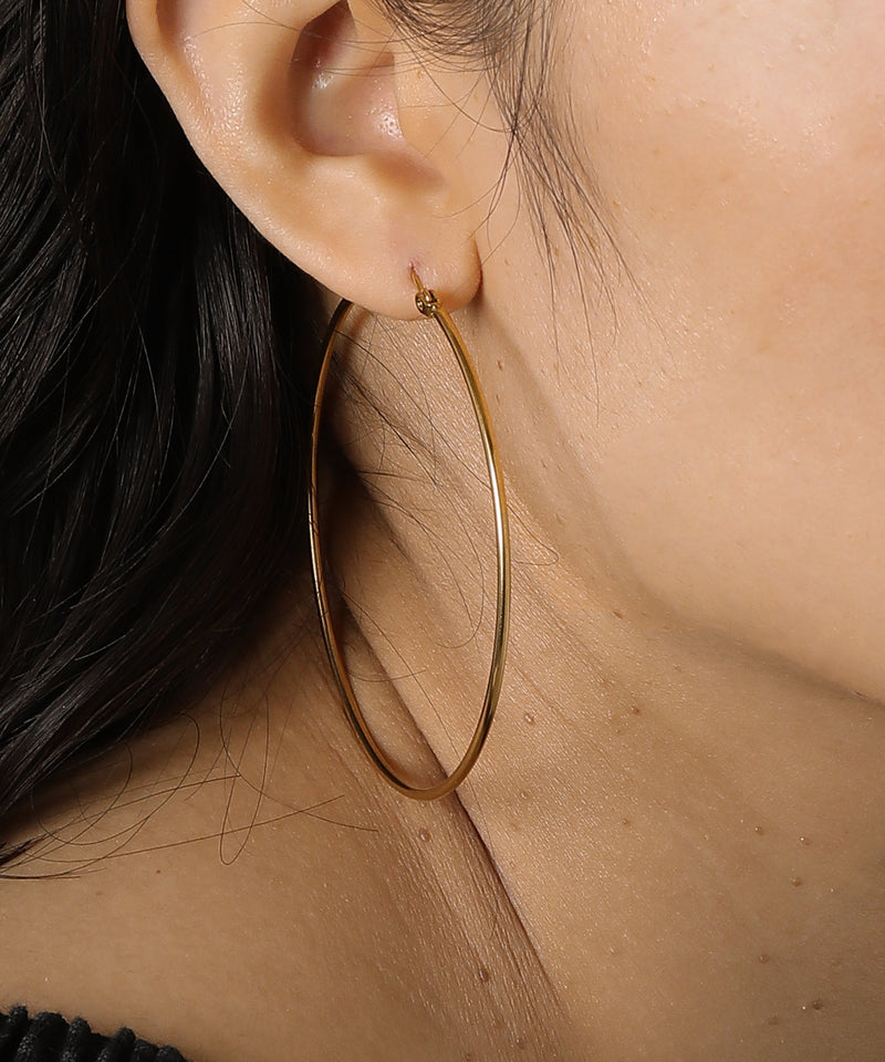 【ORLEAN】 シンプルフープピアス 6cm サージカルステンレス