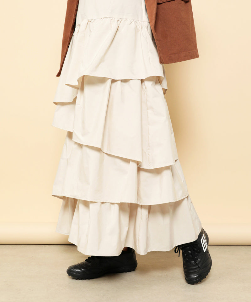 ランダムティアードロングスカート