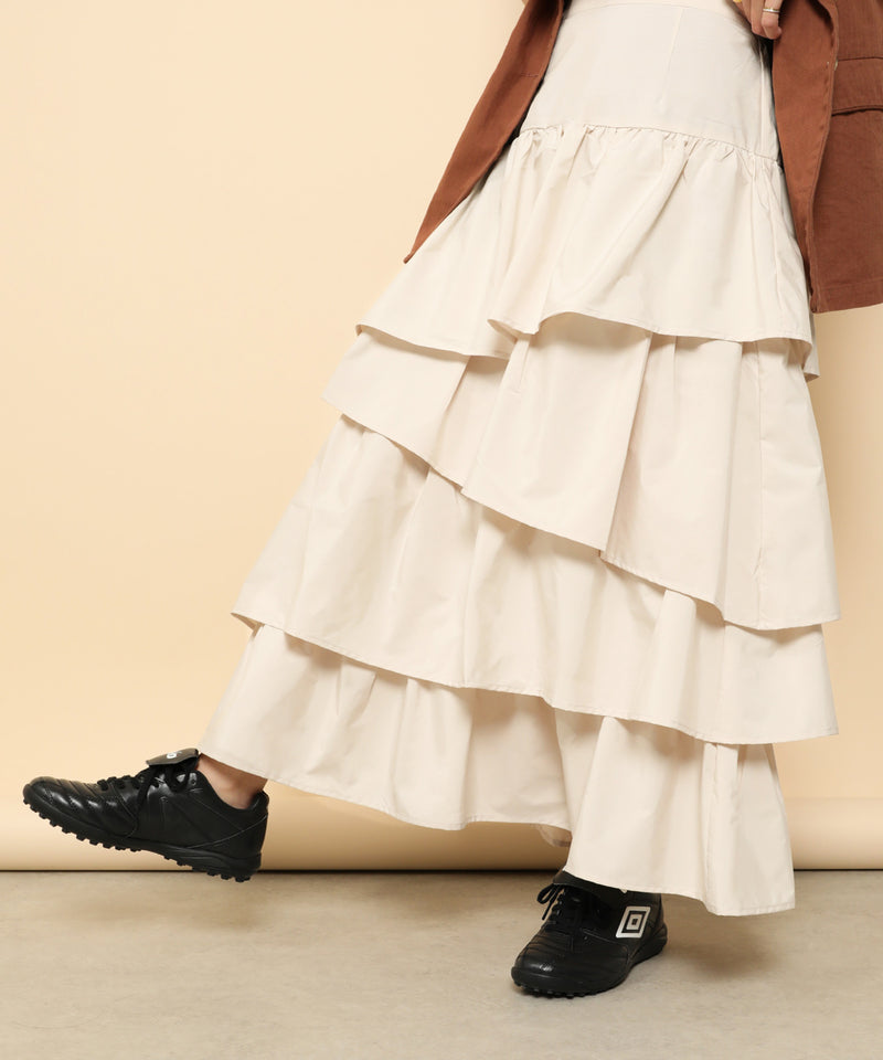 ランダムティアードロングスカート