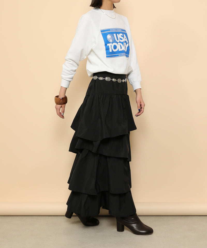 ランダムティアードロングスカート