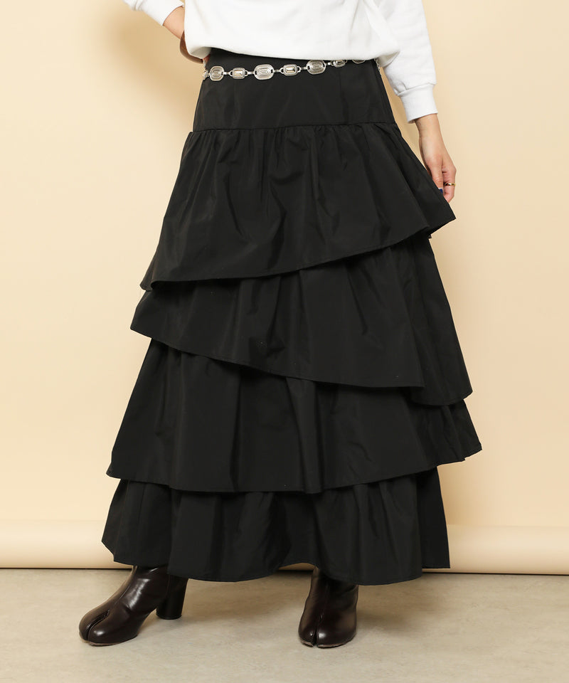 ランダムティアードロングスカート