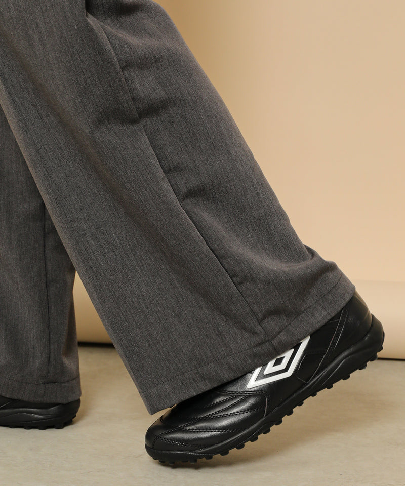 ダブルウエスト ストレートタックパンツ スラックス