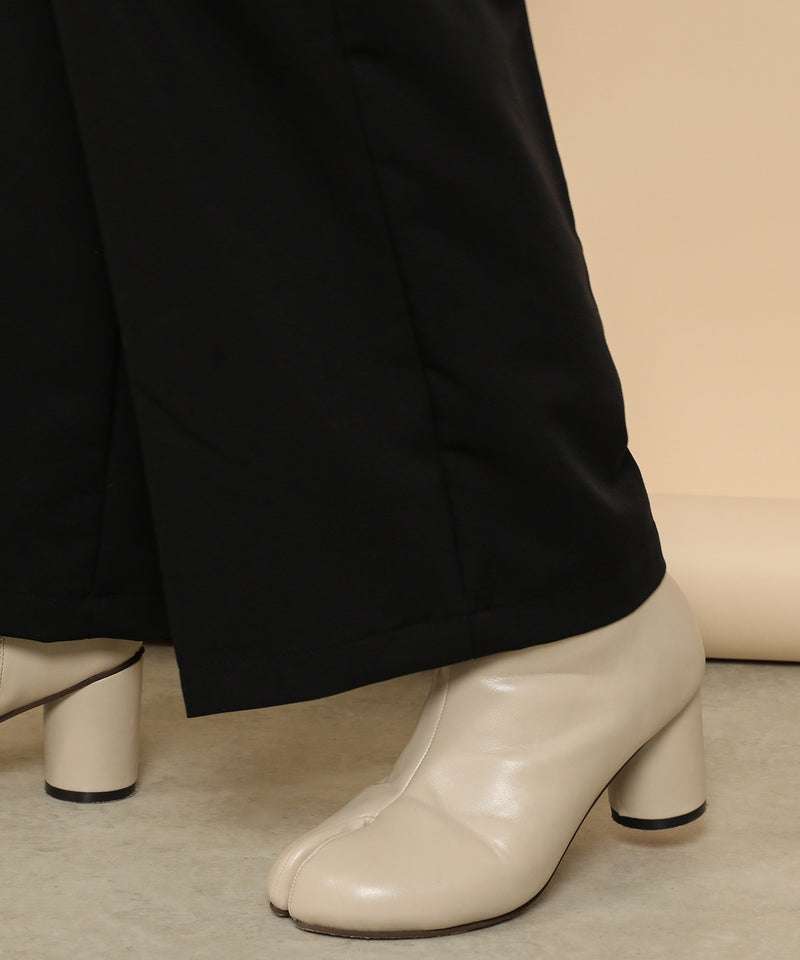 ダブルウエスト ストレートタックパンツ スラックス