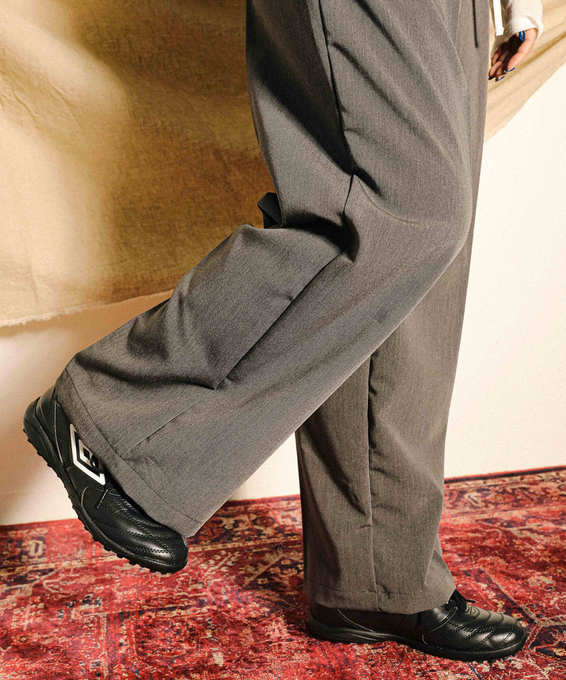 ダブルウエスト ストレートタックパンツ スラックス