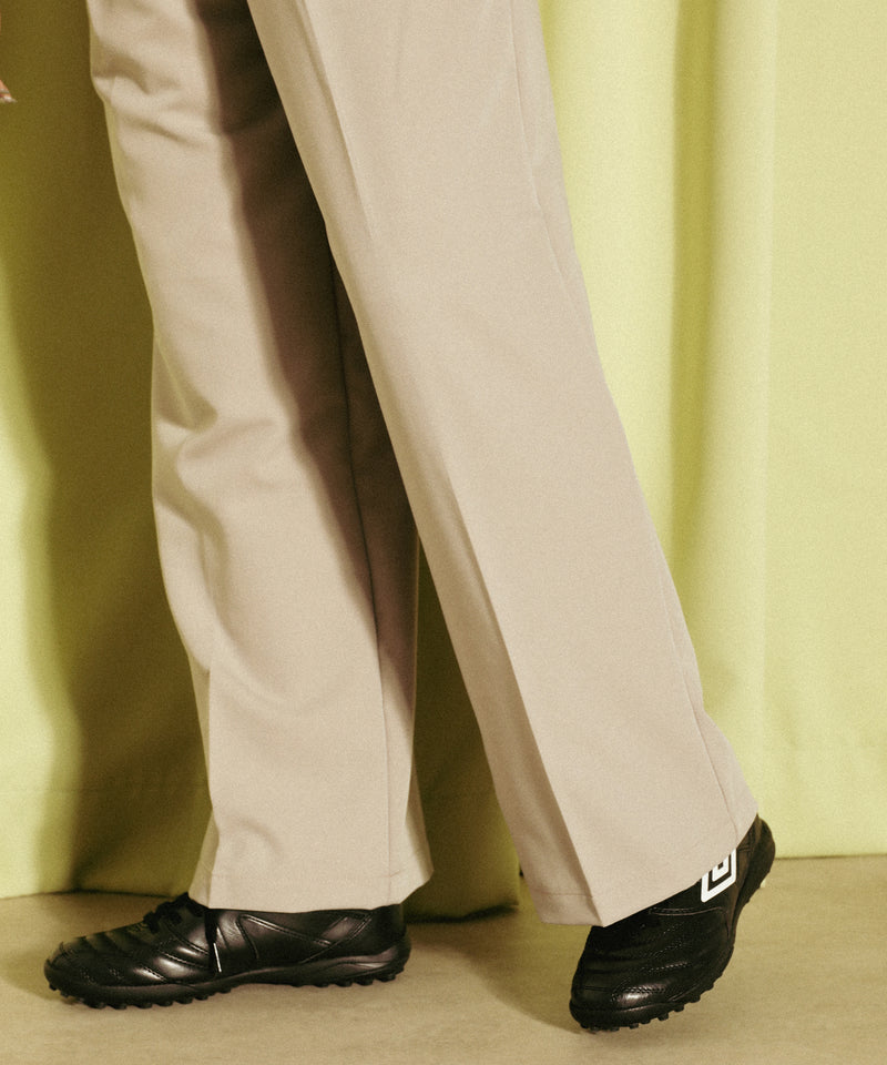 ダブルウエスト ストレートタックパンツ スラックス