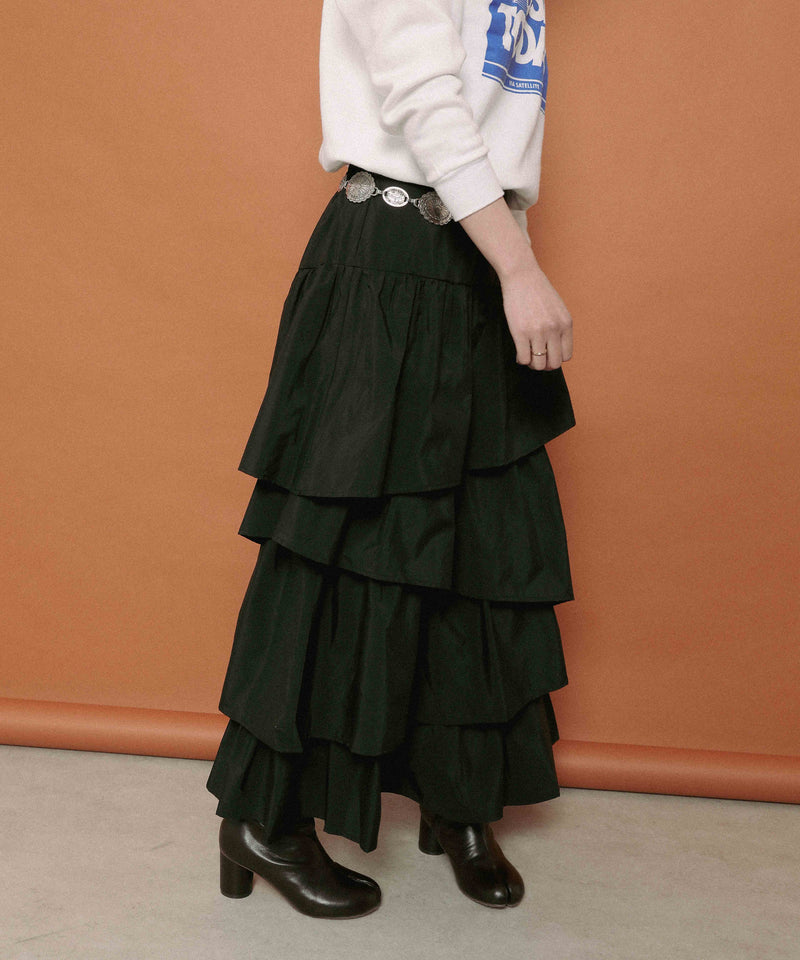 ランダムティアードロングスカート