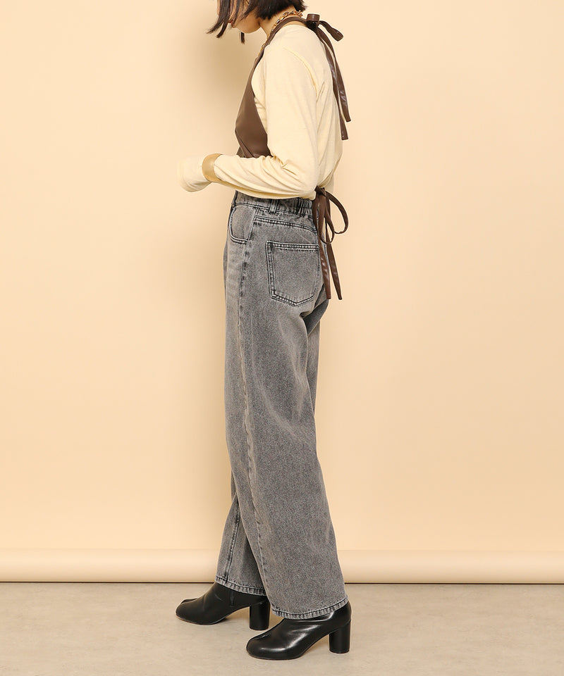 バレルレッグ デニム カーブパンツ