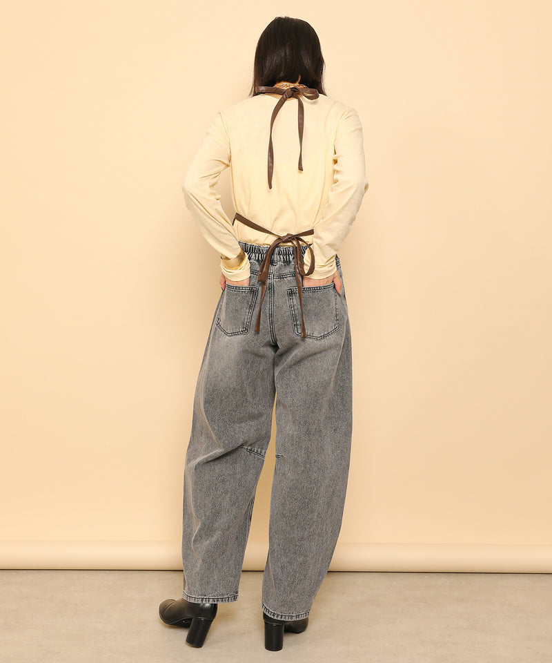 バレルレッグ デニム カーブパンツ