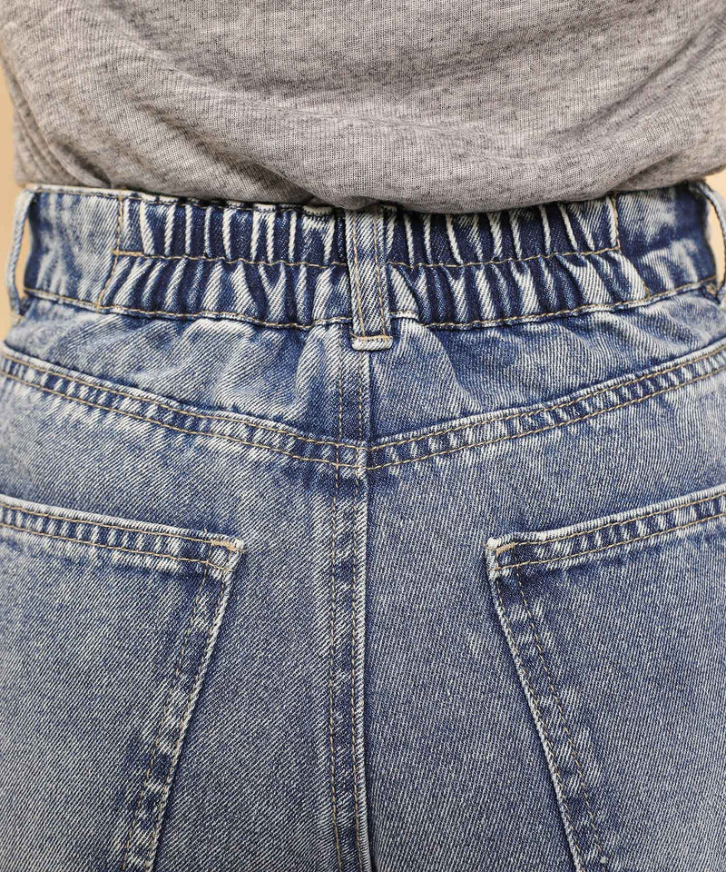 バレルレッグ デニム カーブパンツ