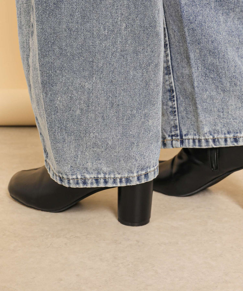 バレルレッグ デニム カーブパンツ