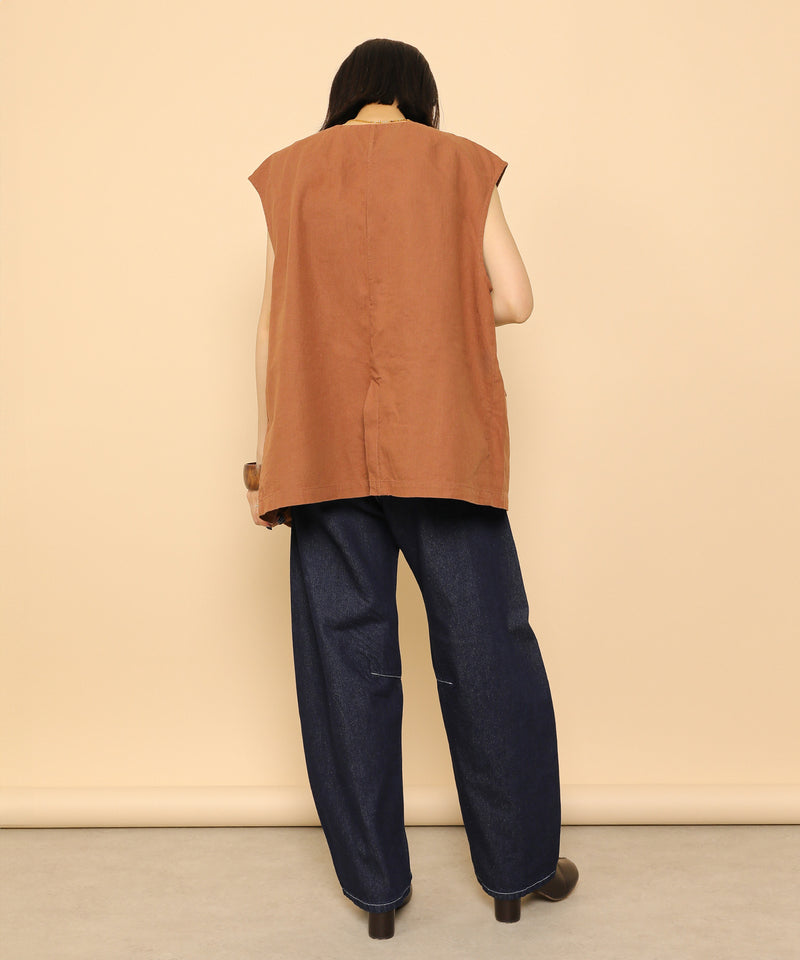 バレルレッグ デニム カーブパンツ