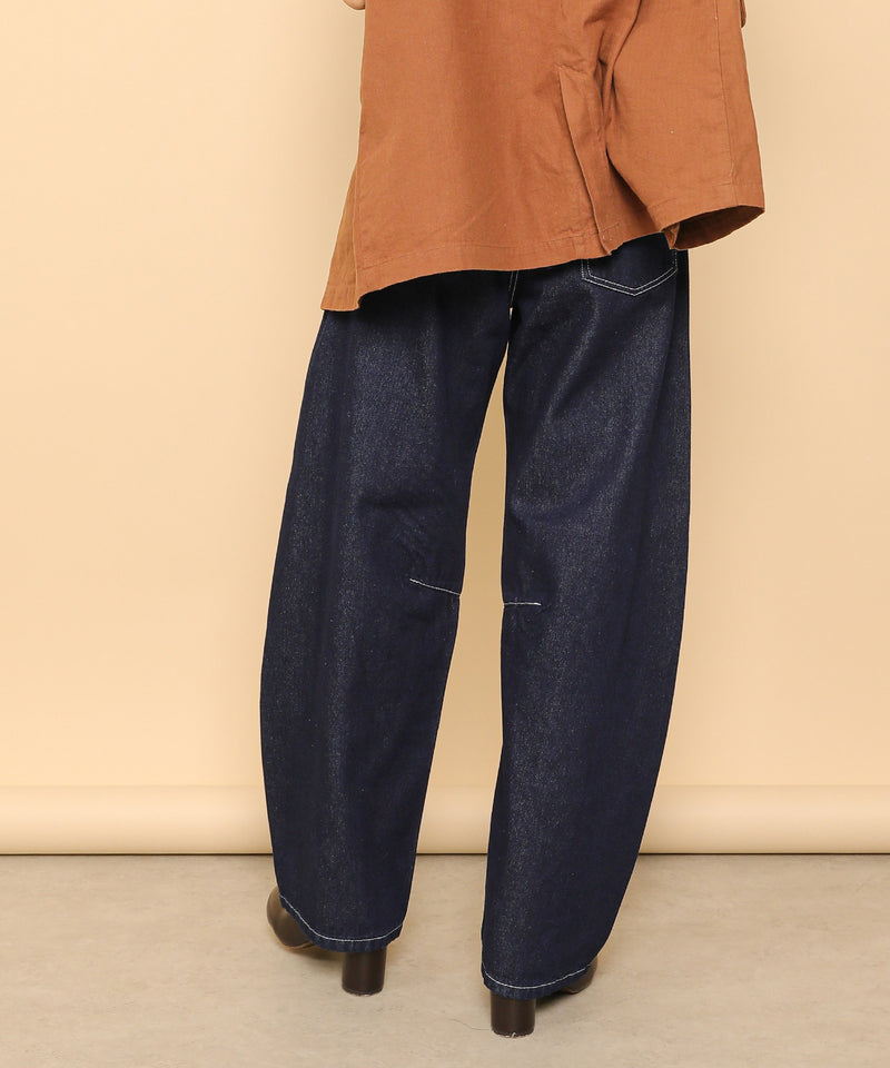 バレルレッグ デニム カーブパンツ
