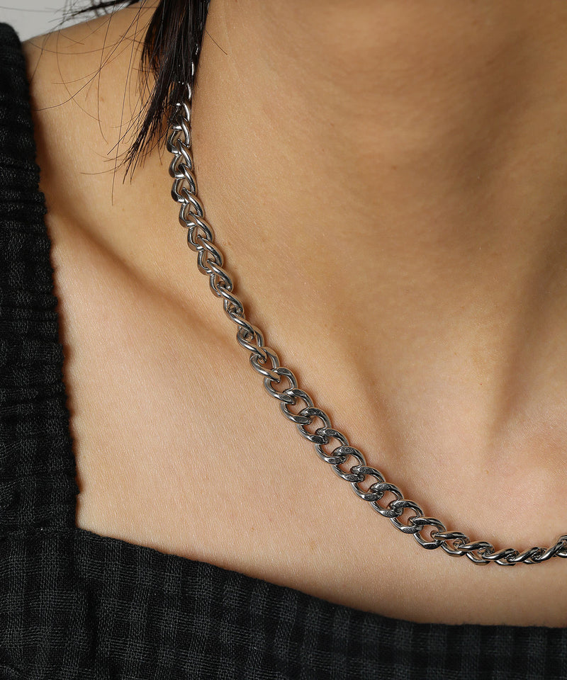 金属アレルギー対応 パール×喜平チェーン デザインネックレス サージカルステンレス