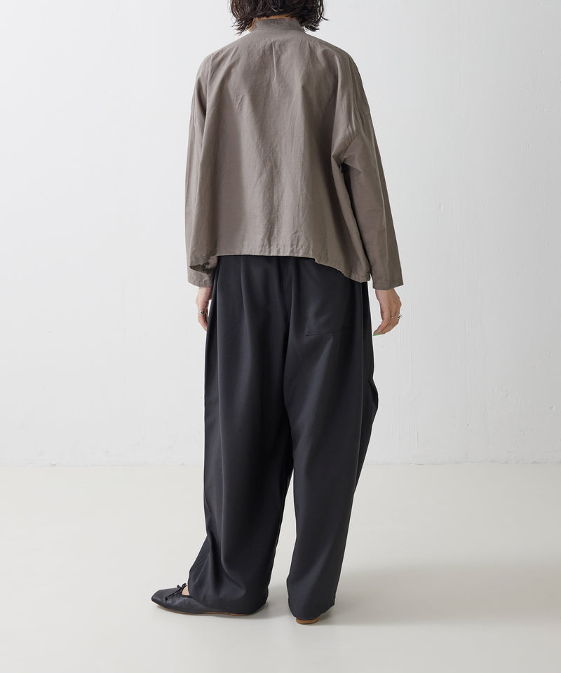【mizuiro ind / ミズイロ インド】lace stand collar wide shirt / レーススタンドカラーワイドシャツ