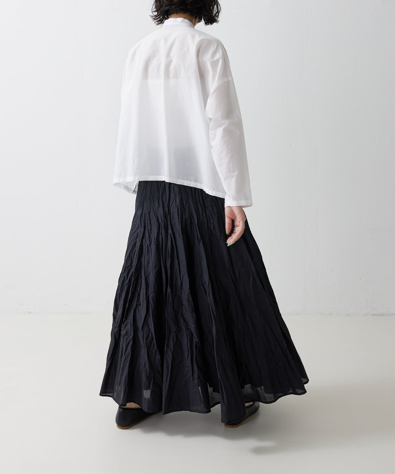 【mizuiro ind / ミズイロ インド】lace stand collar wide shirt / レーススタンドカラーワイドシャツ