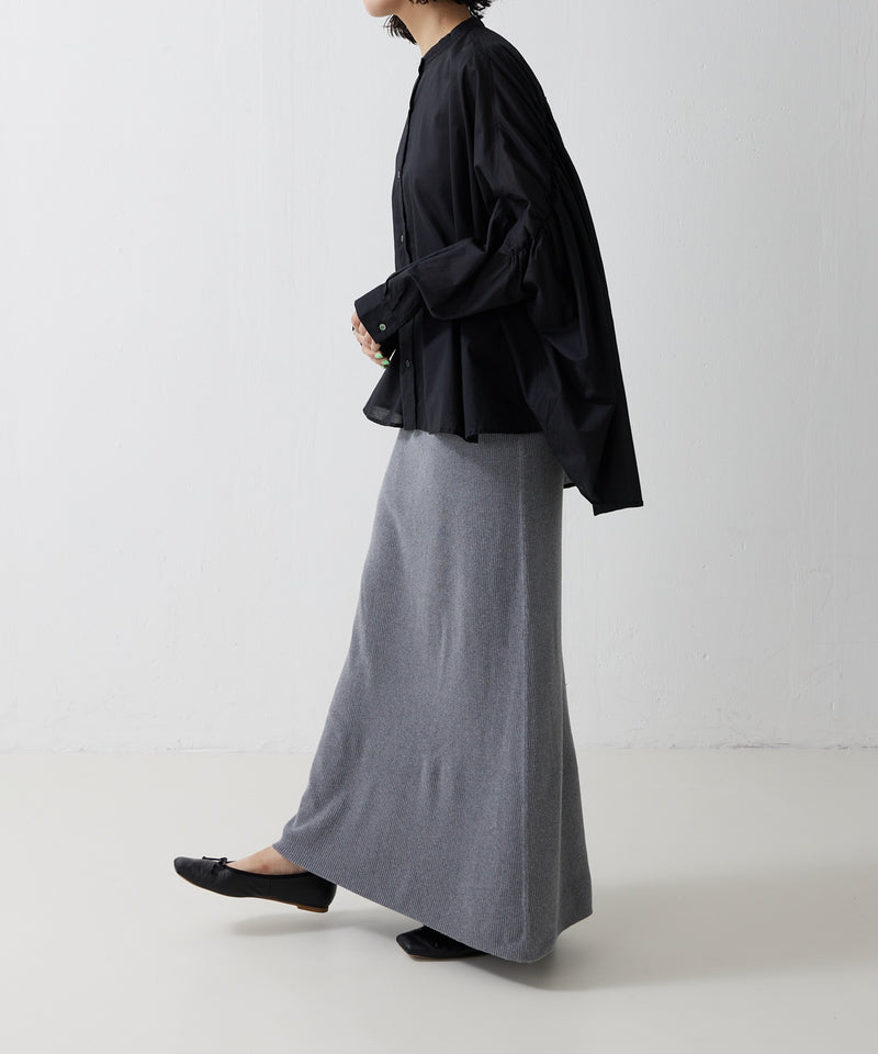 【mizuiro ind / ミズイロ インド】back gather wide shirt / バッグギャザーワイドシャツ