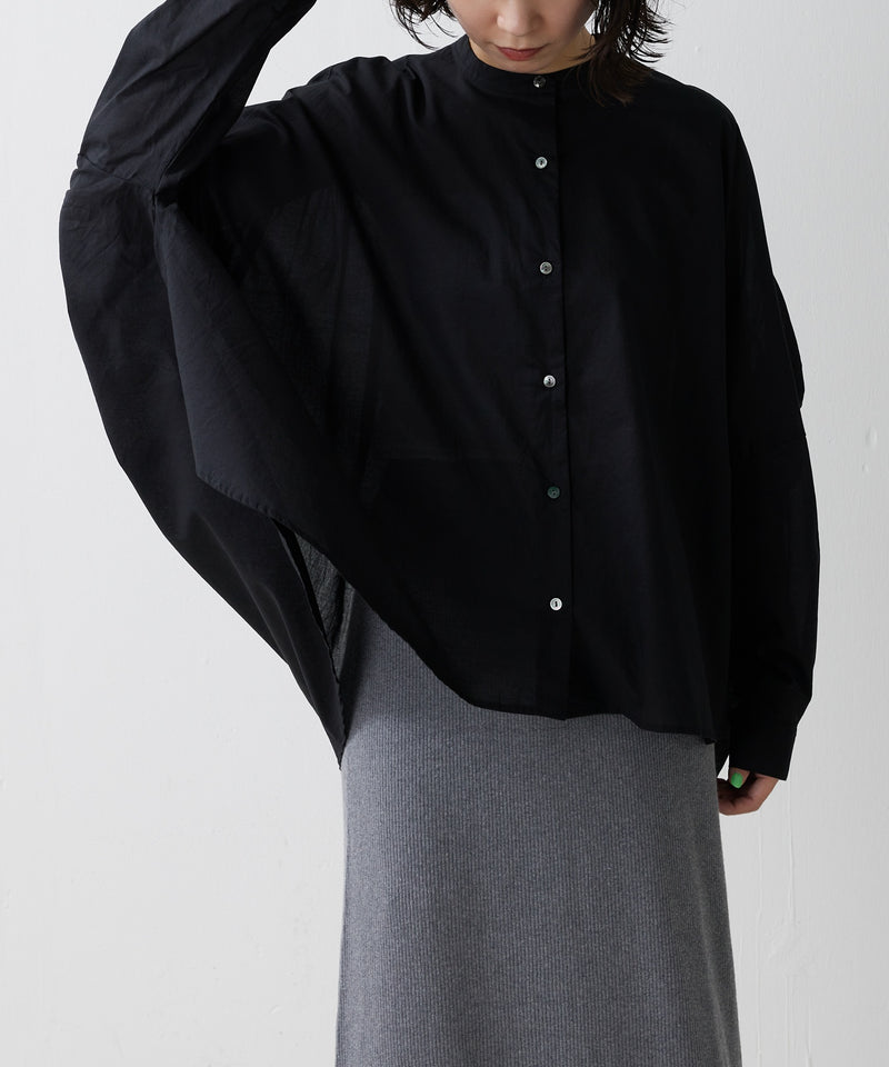 【mizuiro ind / ミズイロ インド】back gather wide shirt / バッグギャザーワイドシャツ