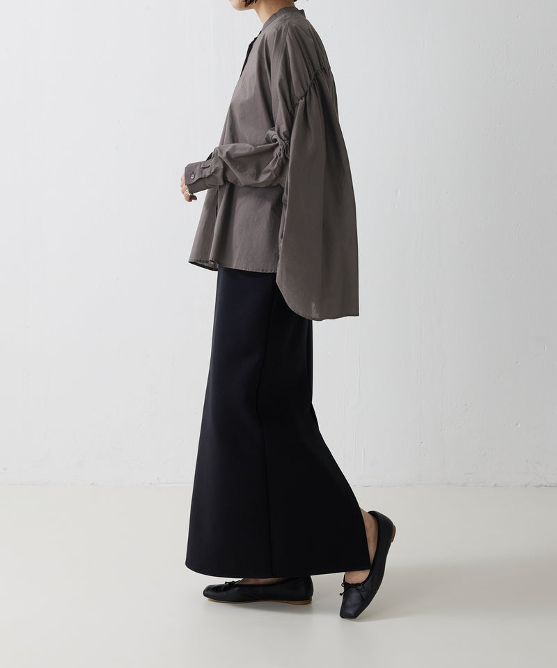 【mizuiro ind / ミズイロ インド】back gather wide shirt / バッグギャザーワイドシャツ