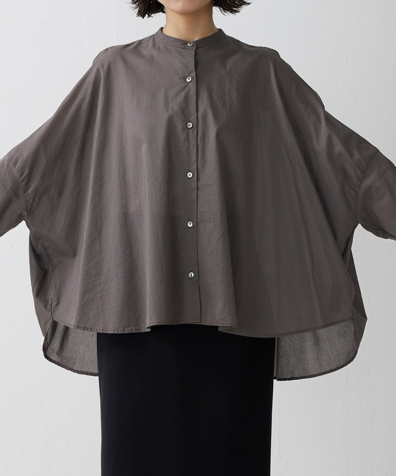 【mizuiro ind / ミズイロ インド】back gather wide shirt / バッグギャザーワイドシャツ
