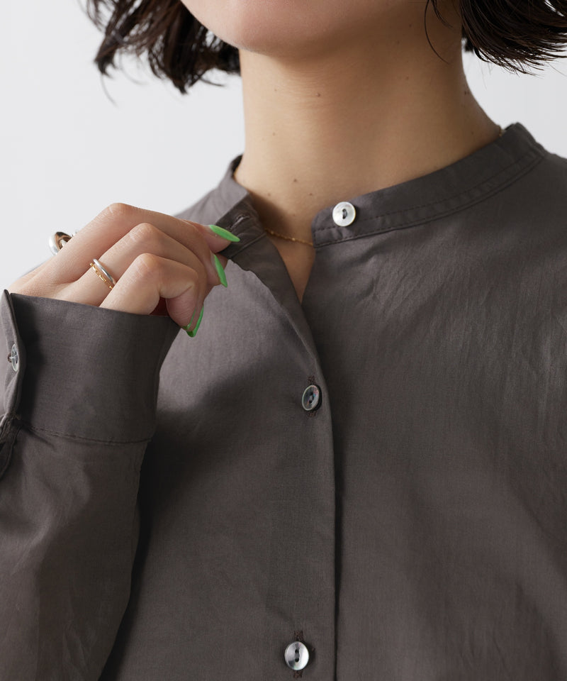 【mizuiro ind / ミズイロ インド】back gather wide shirt / バッグギャザーワイドシャツ
