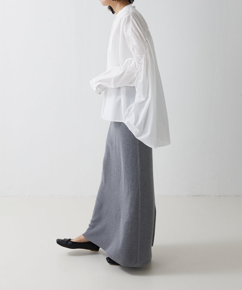 【mizuiro ind / ミズイロ インド】back gather wide shirt / バッグギャザーワイドシャツ
